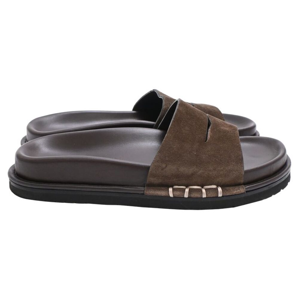 Jw Anderson Fussbett Slide Sandals in Brown Suede